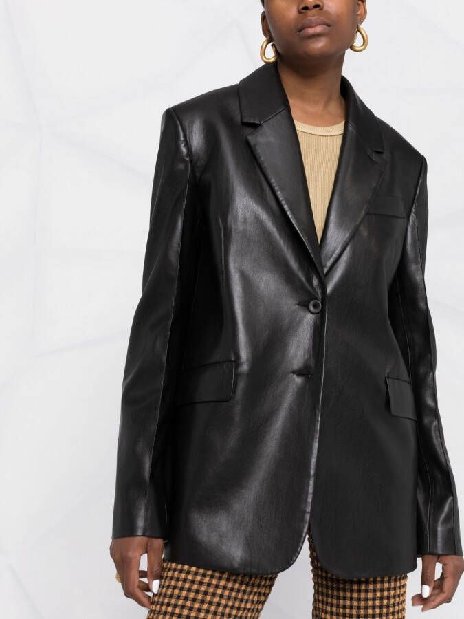 Nanushka Blazer met enkele rij knopen Zwart