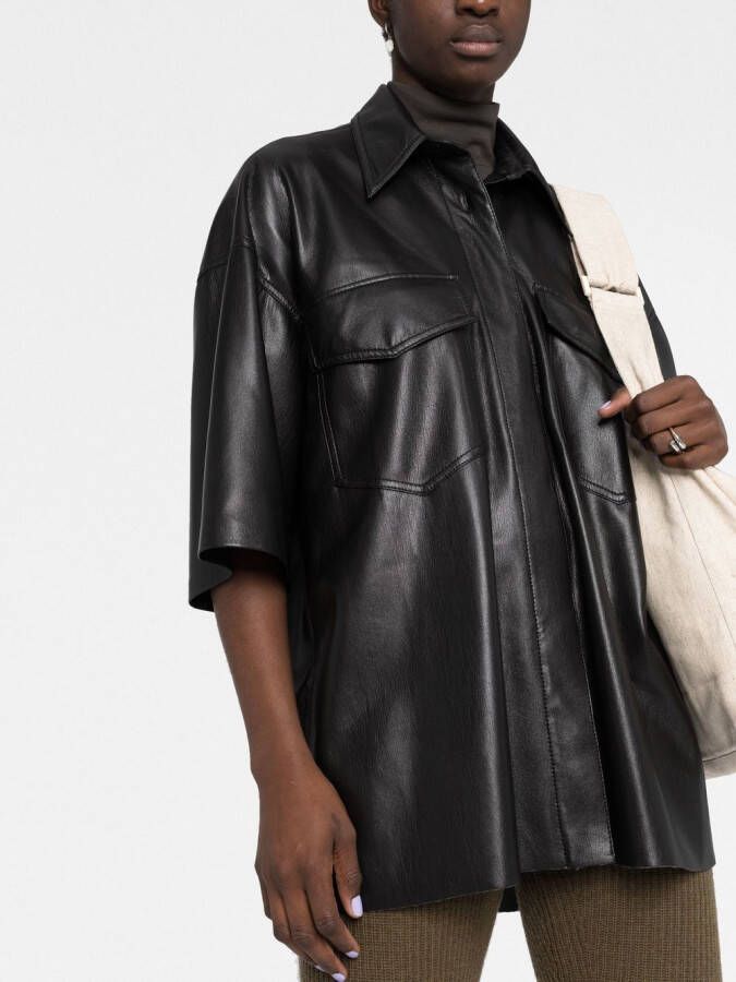 Nanushka Blouse met korte mouwen Zwart