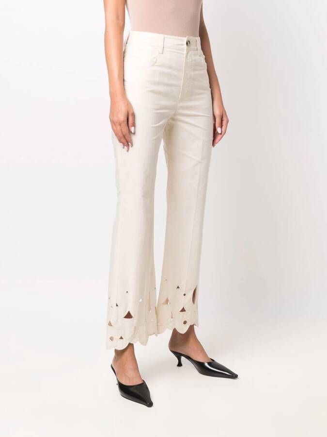 Nanushka Broek met borduurwerk Beige