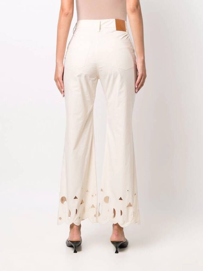 Nanushka Broek met borduurwerk Beige