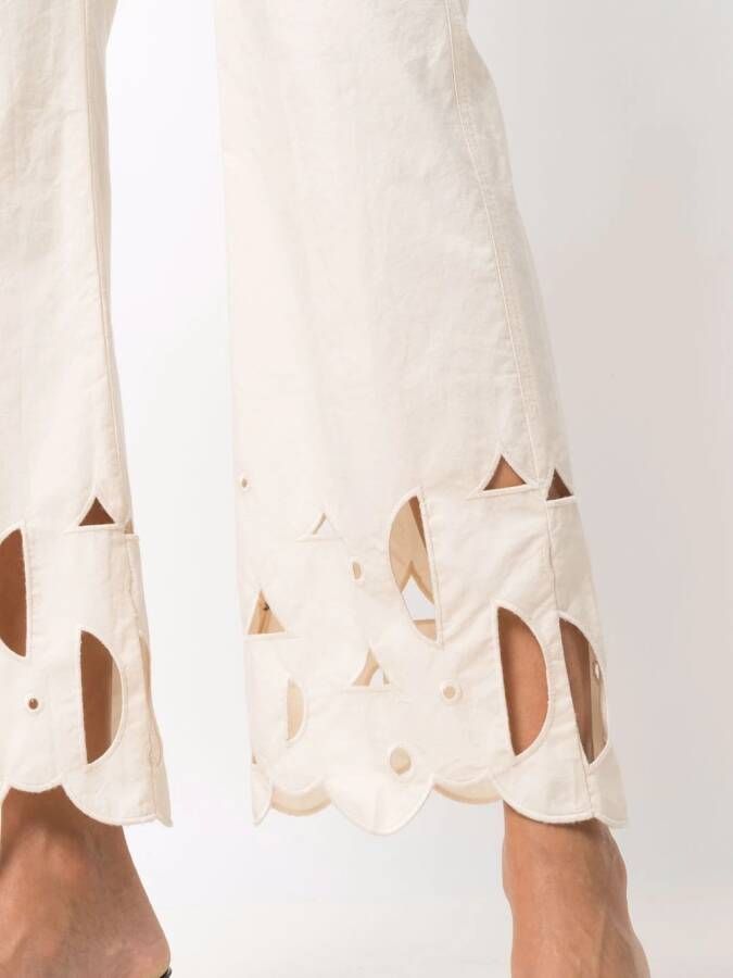Nanushka Broek met borduurwerk Beige