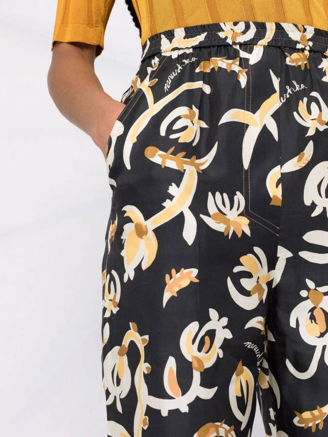 Nanushka Broek met elastische taille Zwart