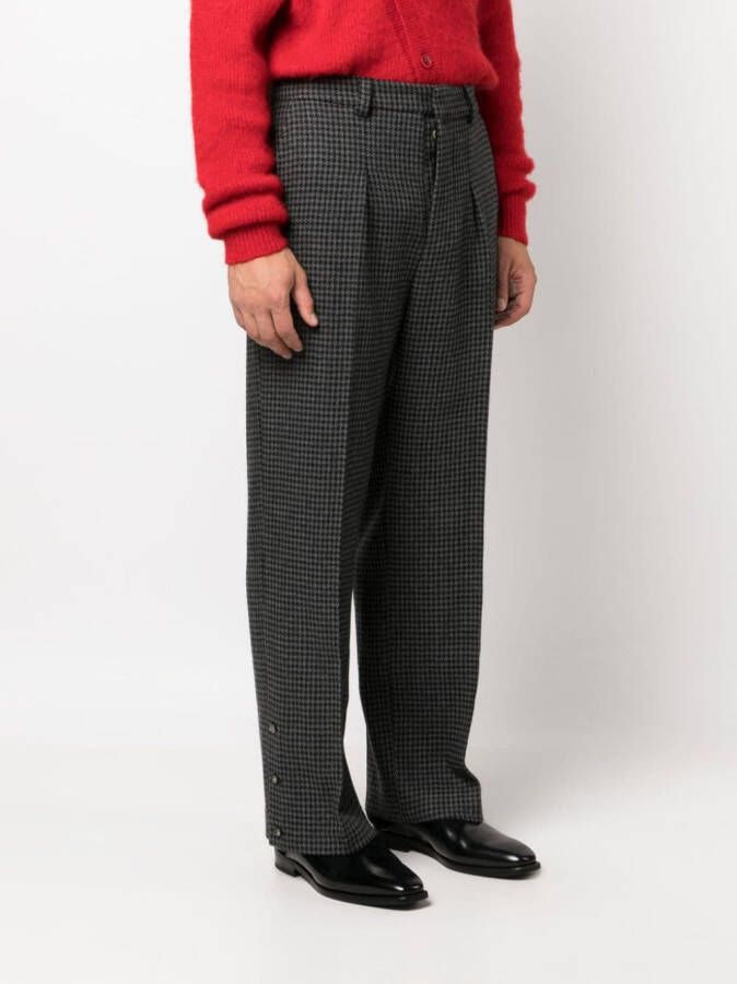 Nanushka Broek met pied-de-poule print Zwart