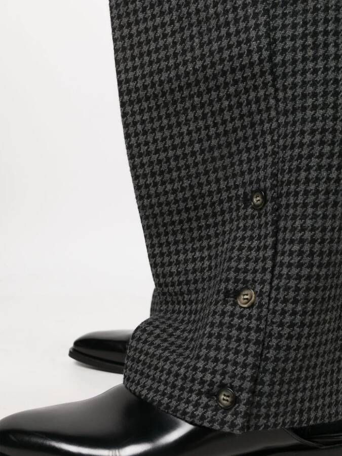 Nanushka Broek met pied-de-poule print Zwart