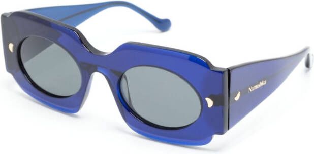 Nanushka Cathi zonnebril met vierkant montuur Blauw
