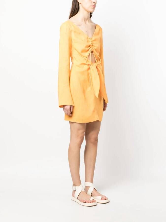 Nanushka Mini-jurk met geknoopt detail Oranje