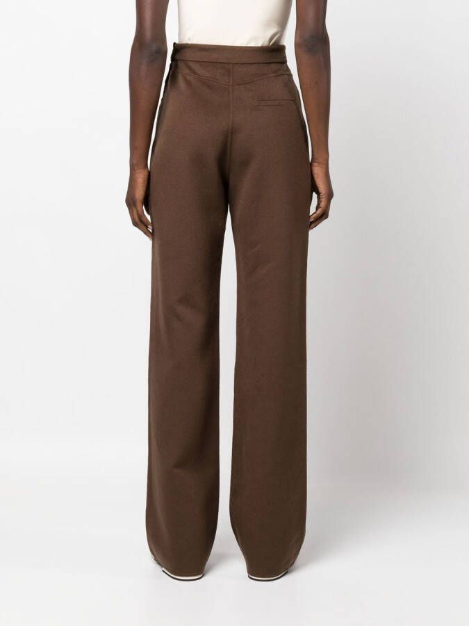 Nanushka Bya high waist straight broek Bruin