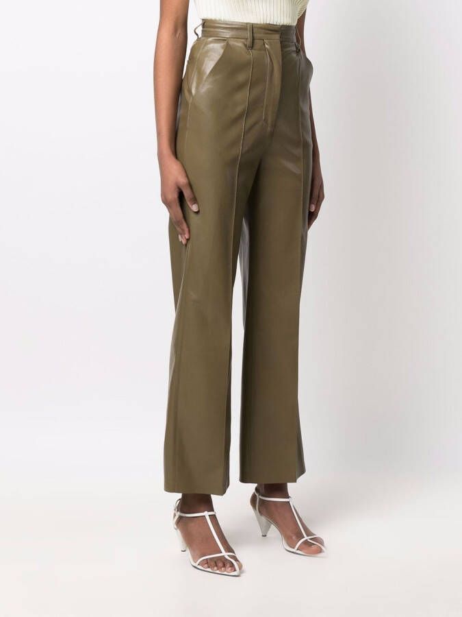 Nanushka High waist broek Groen