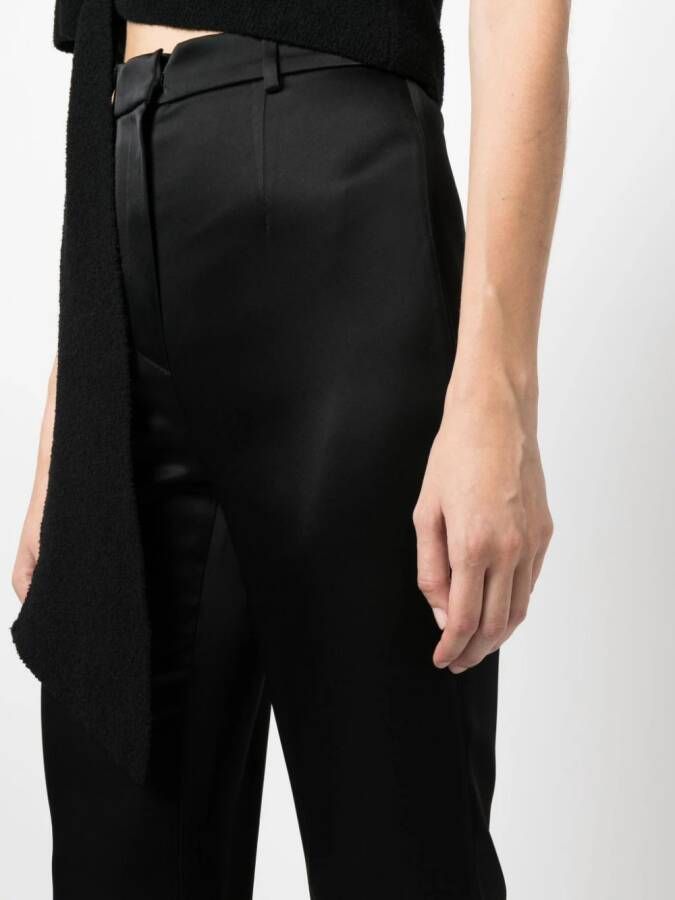 Nanushka High waist broek Zwart