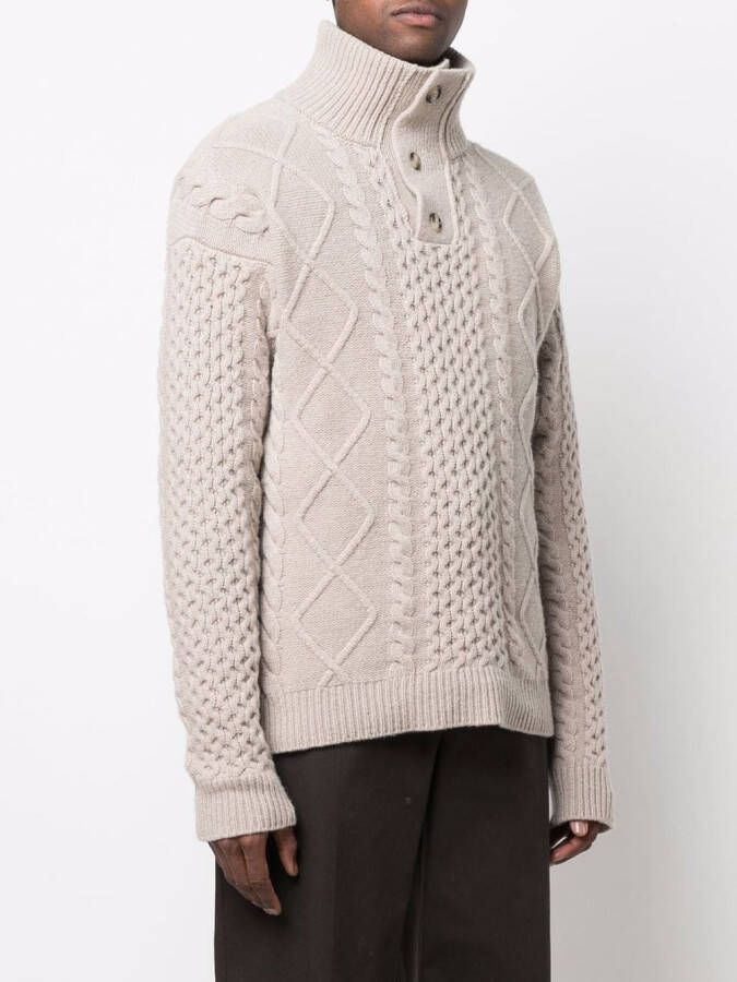 Nanushka Kabelgebreide trui Beige
