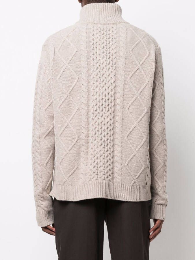 Nanushka Kabelgebreide trui Beige