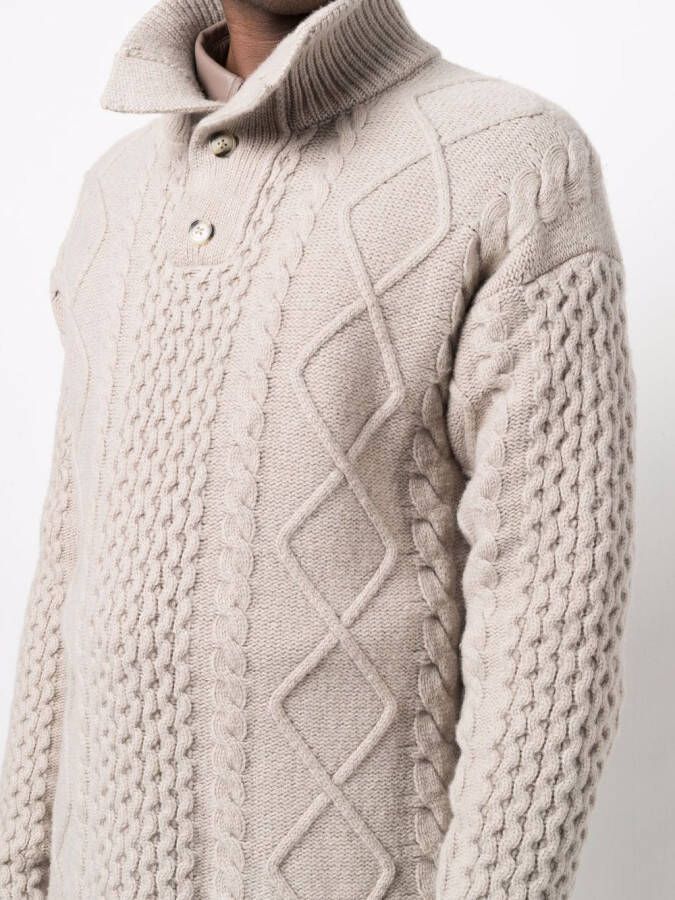 Nanushka Kabelgebreide trui Beige
