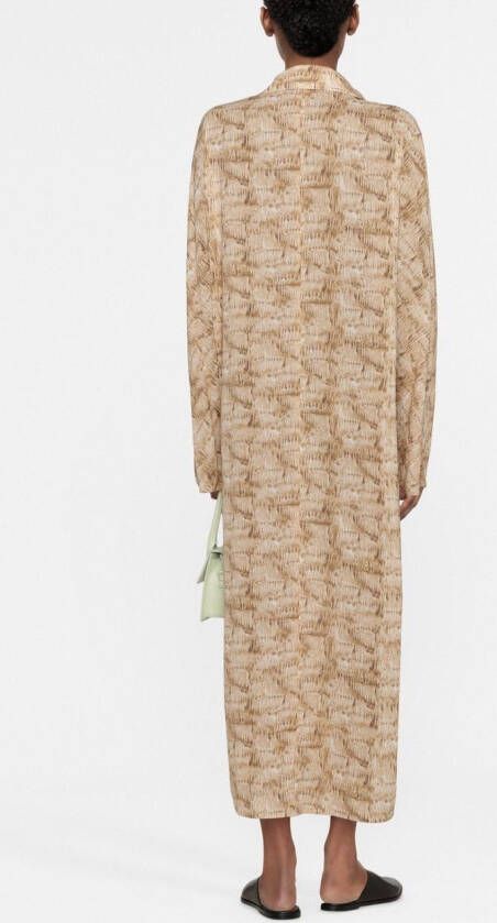 Nanushka Midi-jurk met gestrikte voorkant Beige