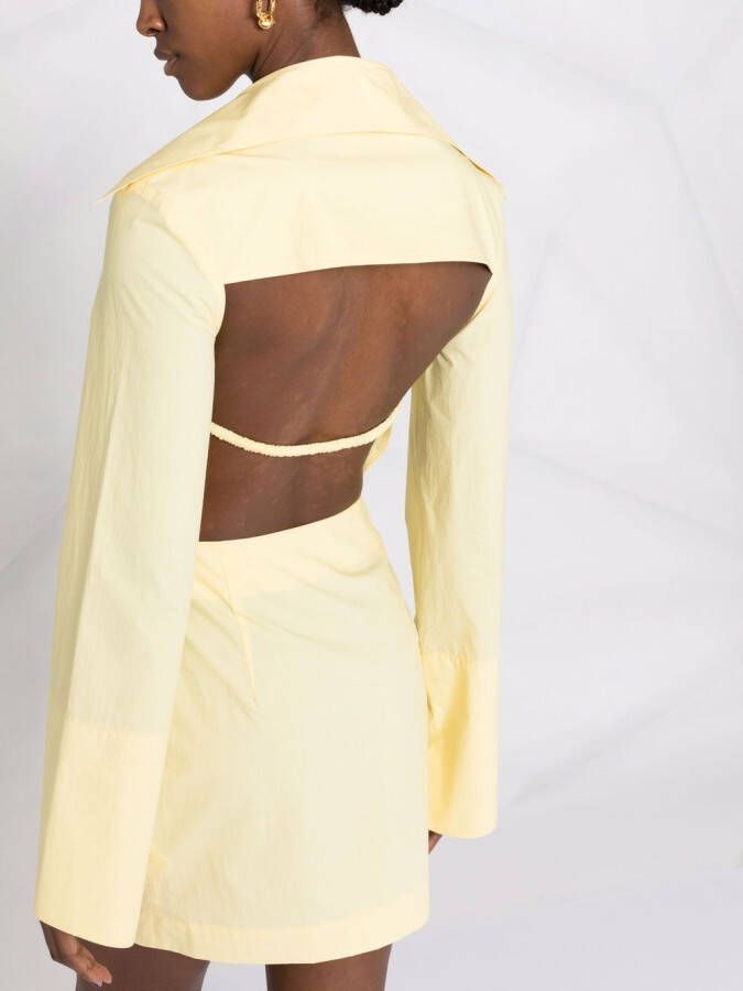 Nanushka Mini-jurk met open rug Geel