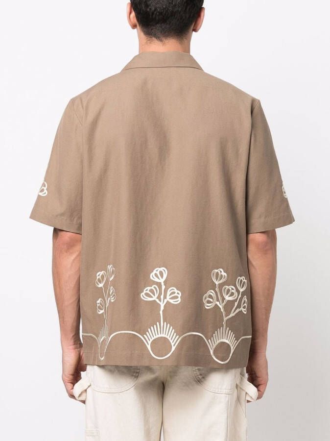 Nanushka Overhemd met borduurwerk Bruin