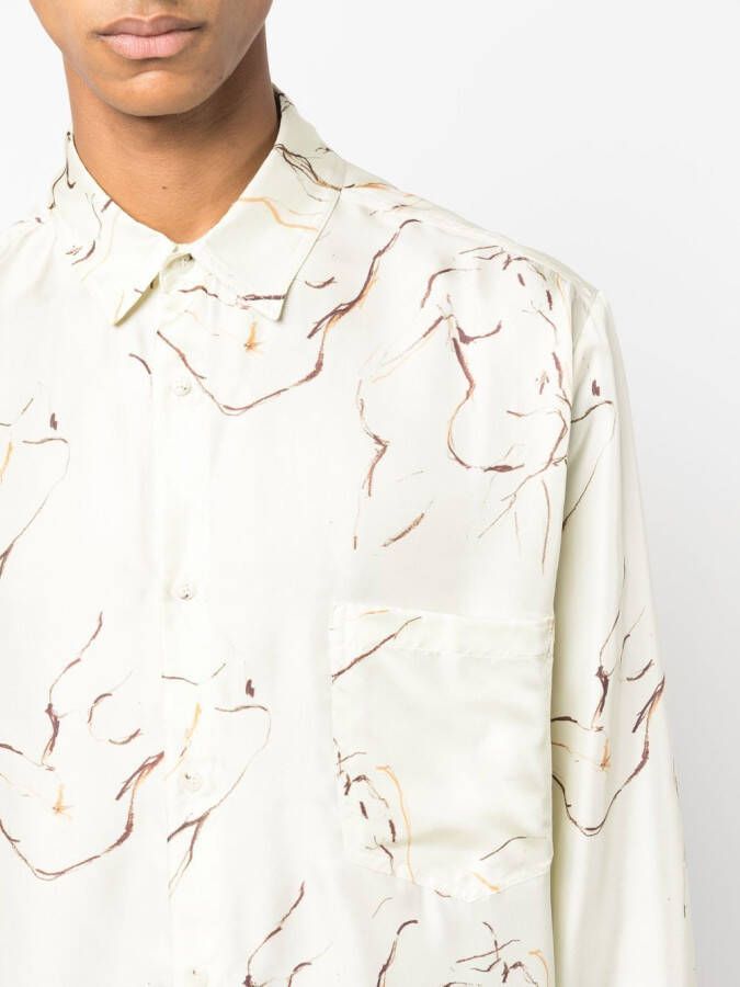 Nanushka Overhemd met print Geel