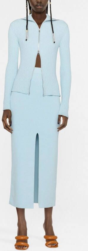 Nanushka Ribgebreid vest Blauw