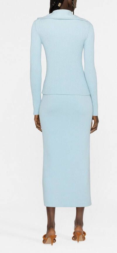 Nanushka Ribgebreid vest Blauw