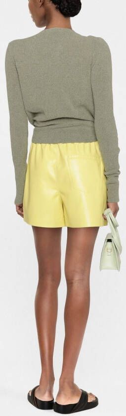 Nanushka Shorts met elastische taille Geel