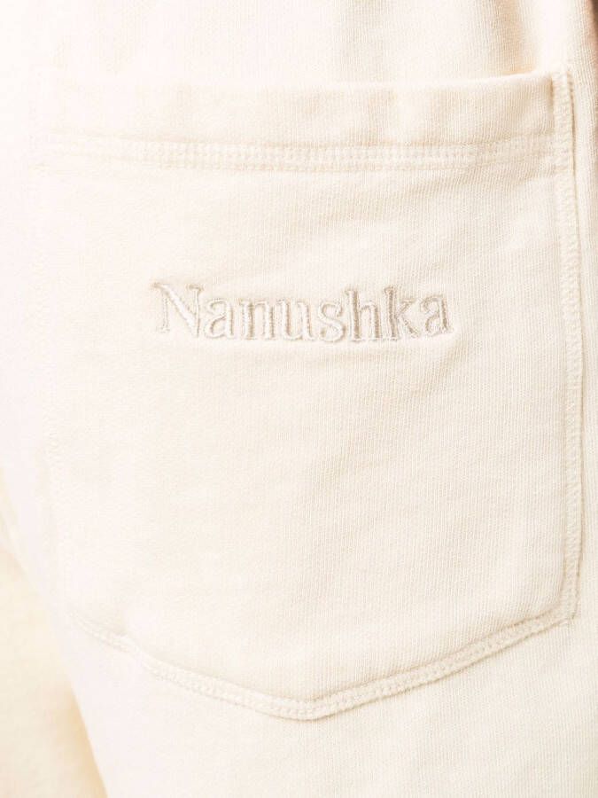 Nanushka Shorts met geborduurd logo Beige
