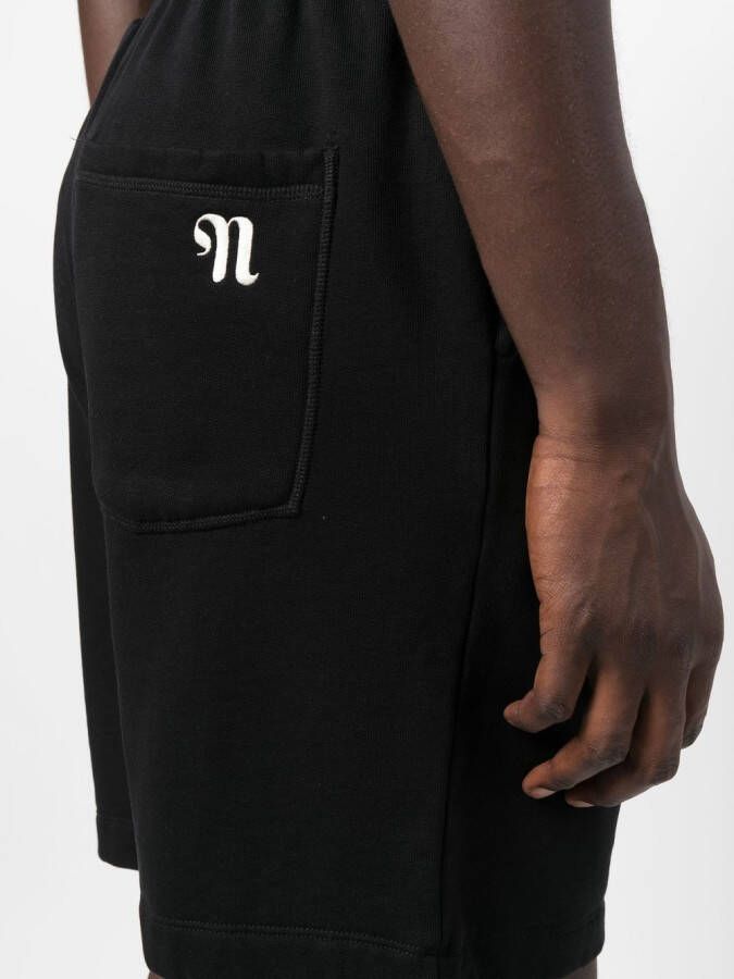 Nanushka Shorts met geborduurd logo Zwart