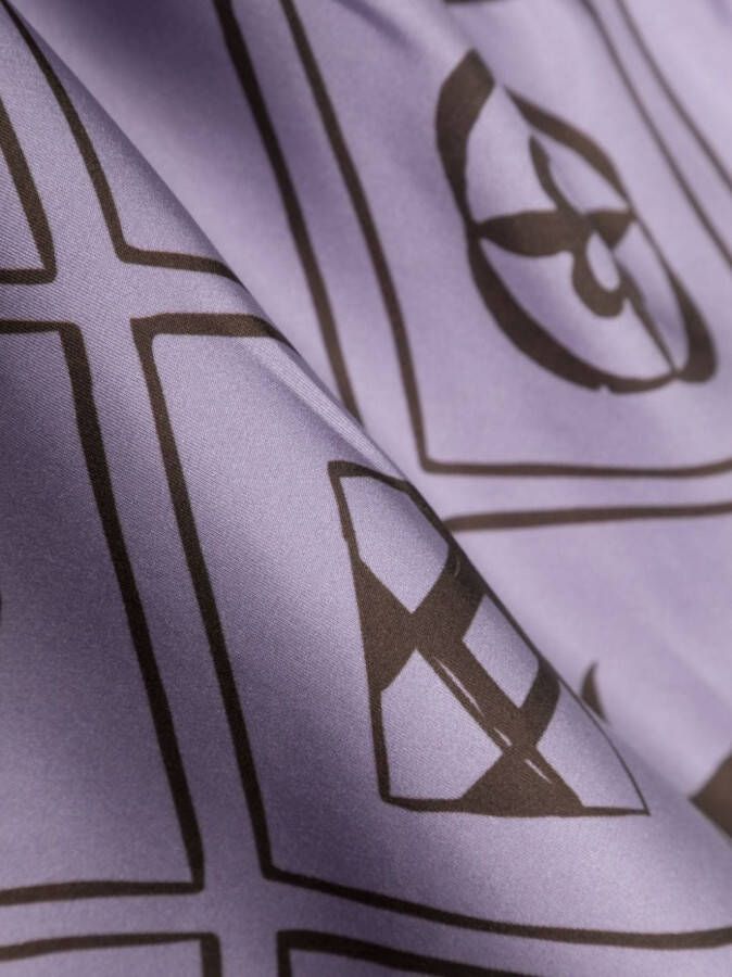 Nanushka Sjaal met geometrisch detail Paars