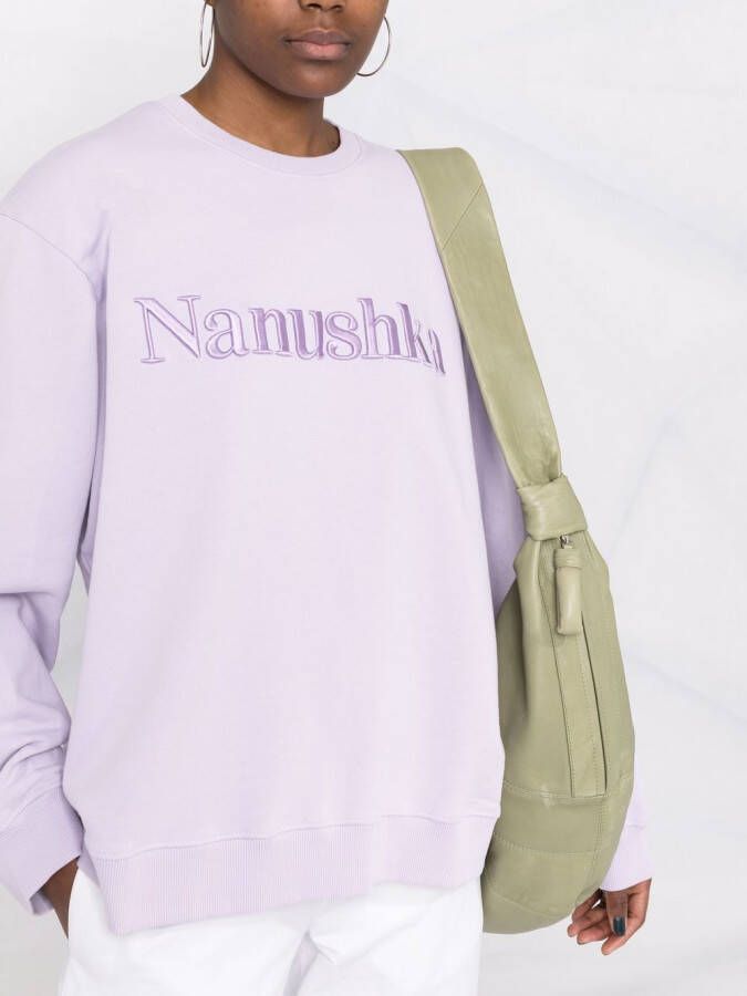 Nanushka Sweater met geborduurd logo Paars