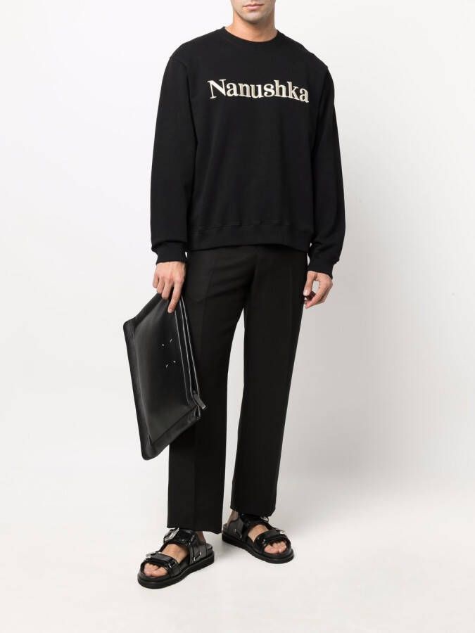 Nanushka Sweater met geborduurd logo Zwart