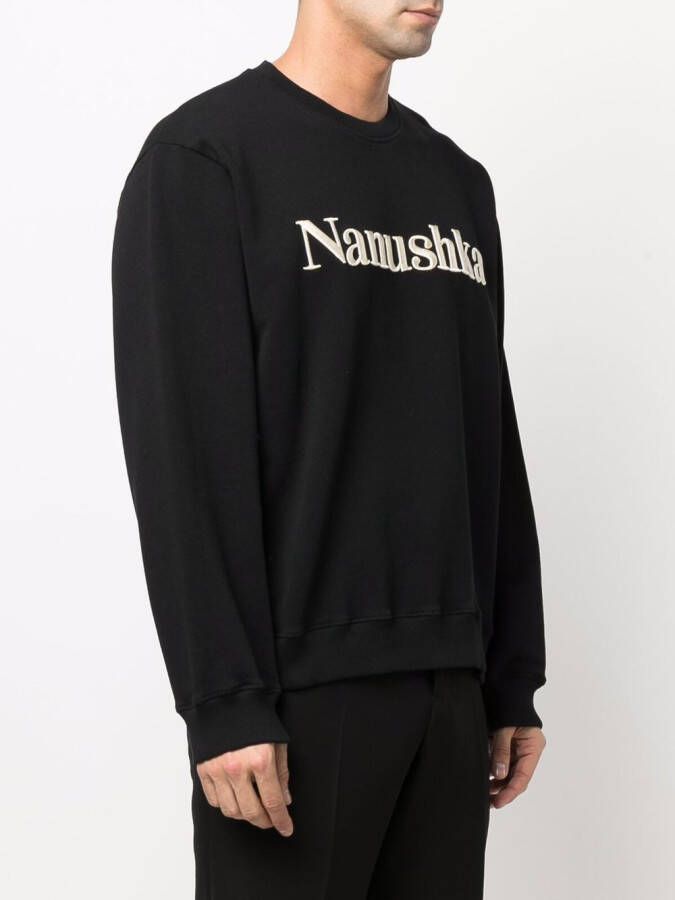 Nanushka Sweater met geborduurd logo Zwart