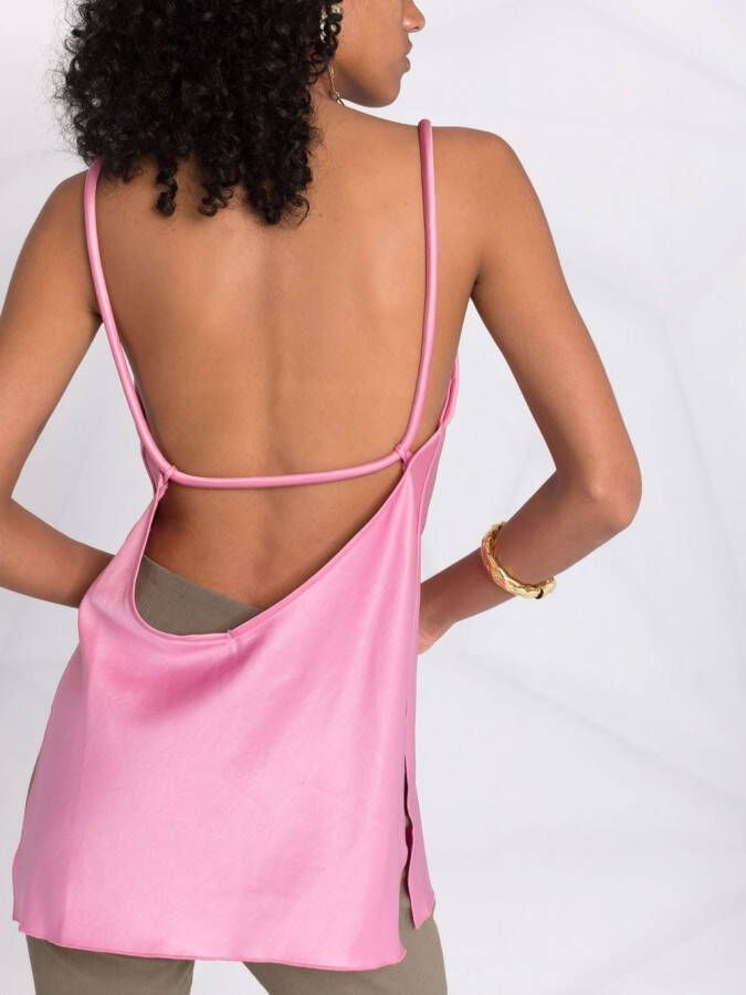 Nanushka Top met laag uitgesneden rug Roze