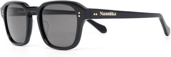Nanushka Zonnebril met vierkant montuur Zwart