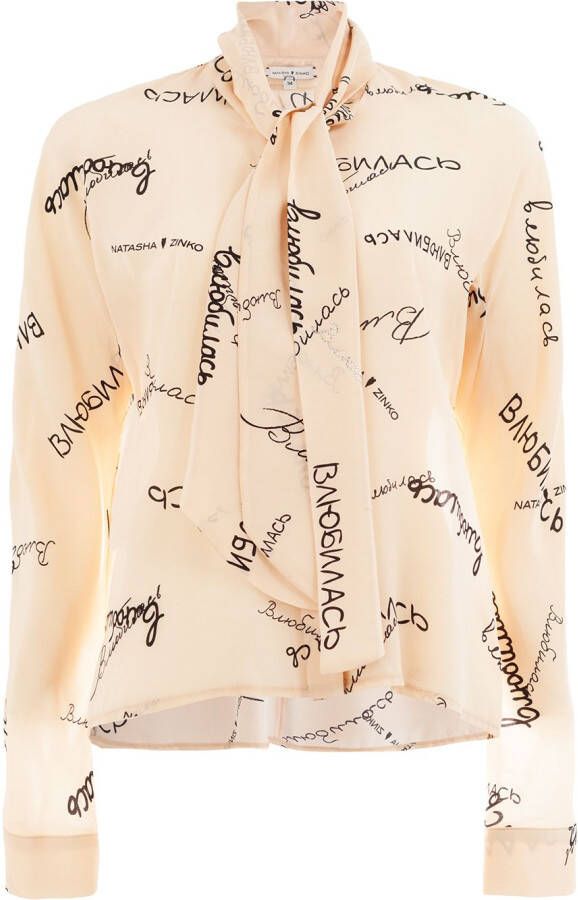 Natasha Zinko blouse met strik print Beige