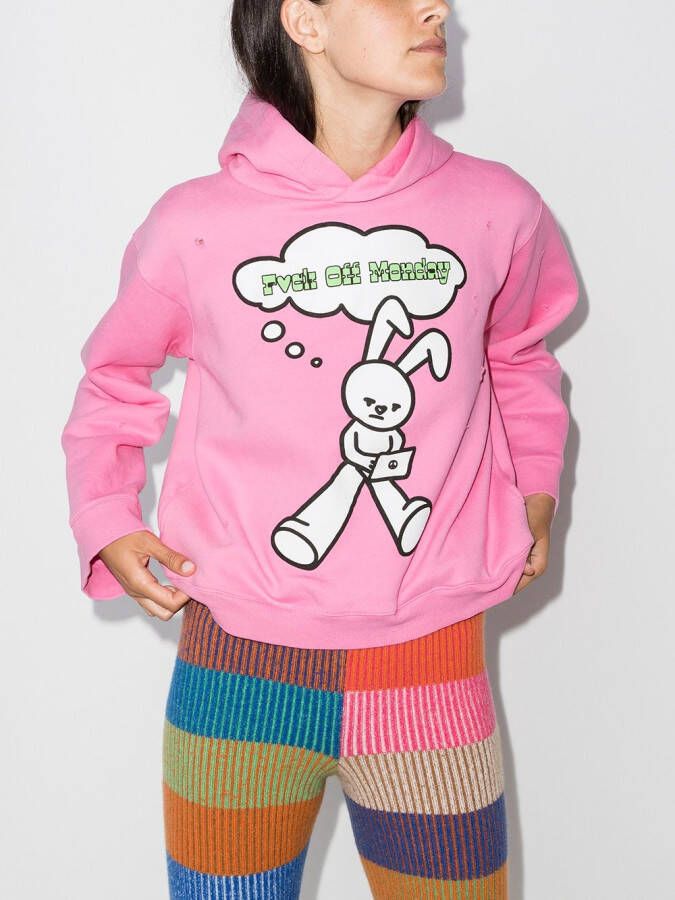 Natasha Zinko Gerafelde hoodie Roze