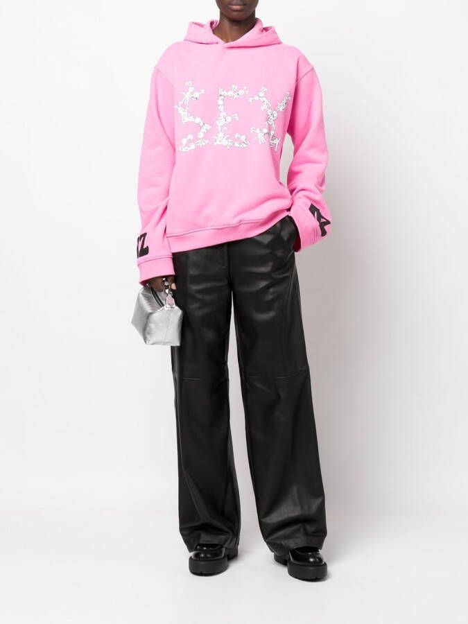 Natasha Zinko Hoodie met tekst Roze