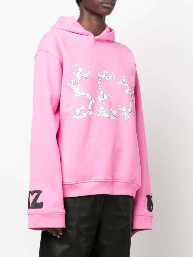 Natasha Zinko Hoodie met tekst Roze