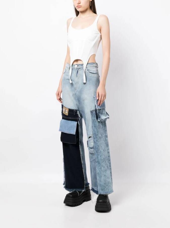 Natasha Zinko Jeans met patchwork Blauw