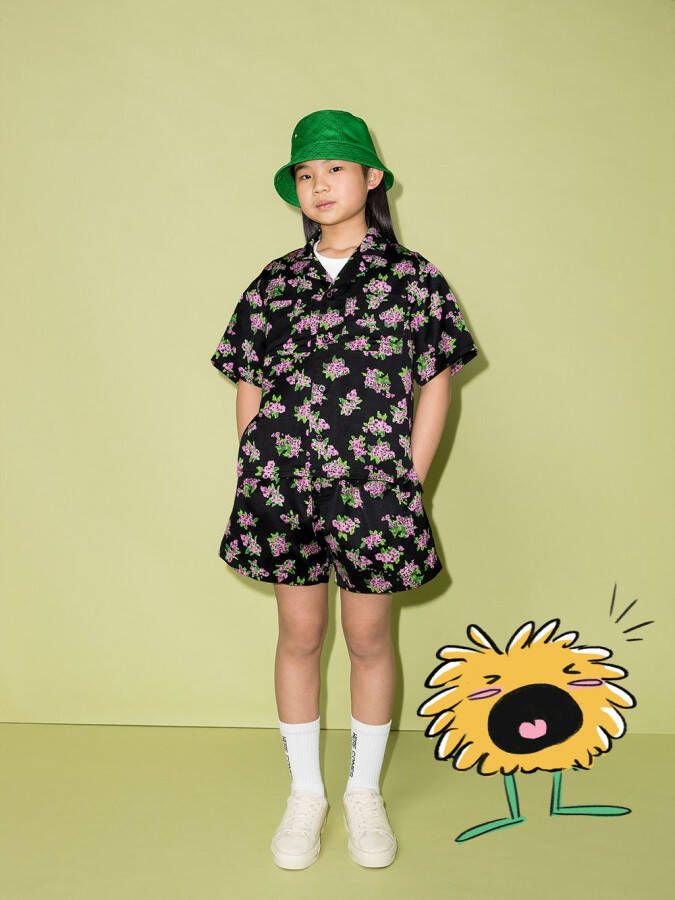 Natasha Zinko Kids Shirt met bloemenprint Zwart