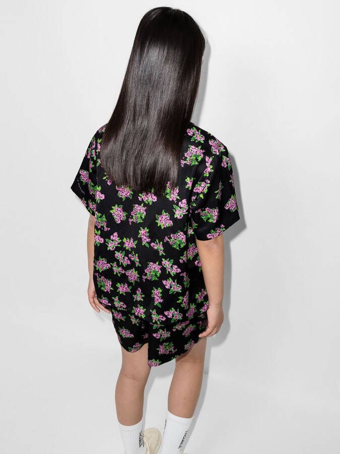 Natasha Zinko Kids Shirt met bloemenprint Zwart