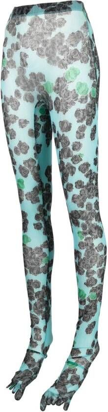 Natasha Zinko Legging met mesh Groen