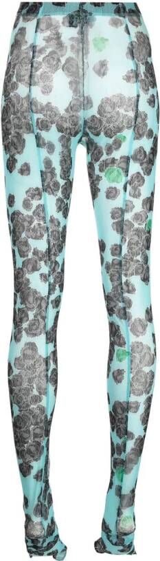 Natasha Zinko Legging met mesh Groen