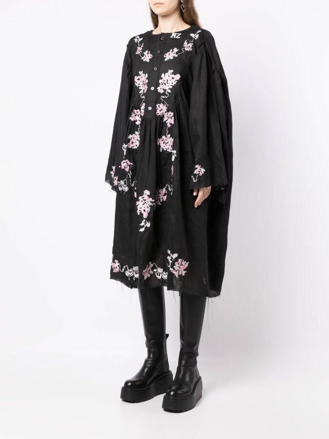 Natasha Zinko Midi-jurk met borduurwerk Zwart