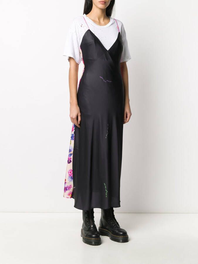 Natasha Zinko Midi-jurk met contrastvlak Zwart