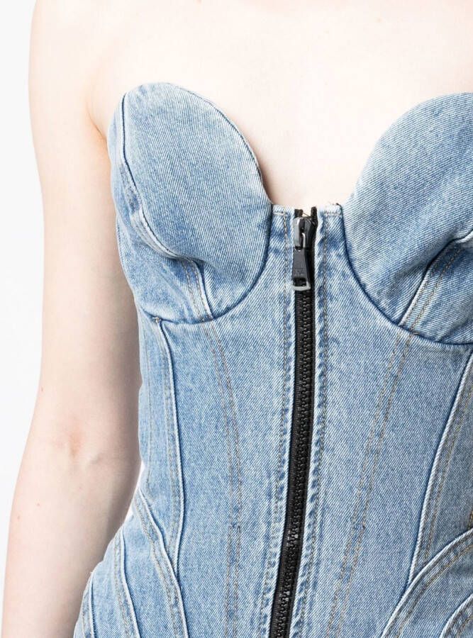 Natasha Zinko Mini-jurk met asymmetrische afwerking Blauw