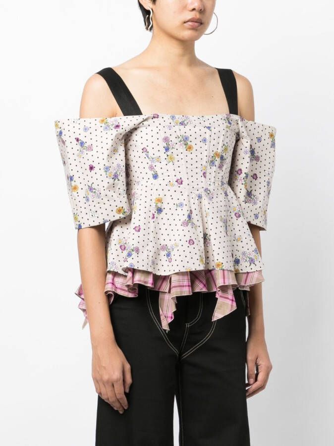 Natasha Zinko Off-shoulder blouse Beige