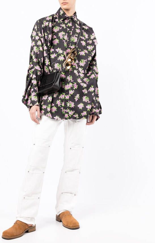 Natasha Zinko Shirt met bloemenprint Zwart