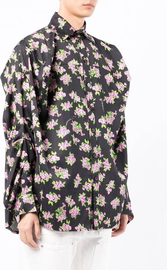 Natasha Zinko Shirt met bloemenprint Zwart