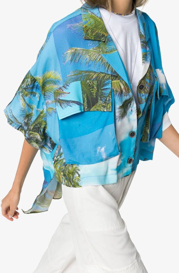 Natasha Zinko Shirt met Hawaiiaanse print Blauw