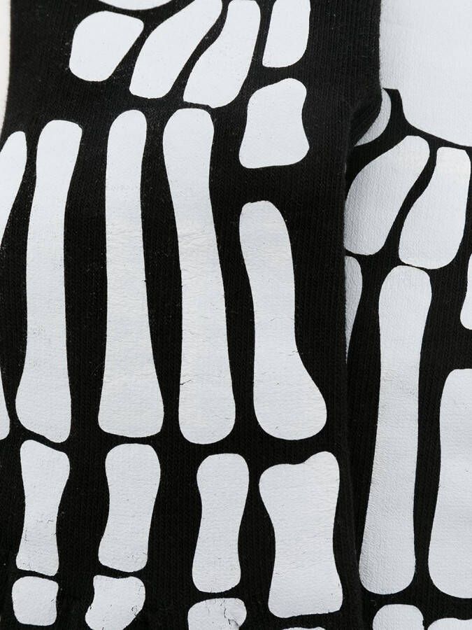 Natasha Zinko Sokken met skeletprint Zwart