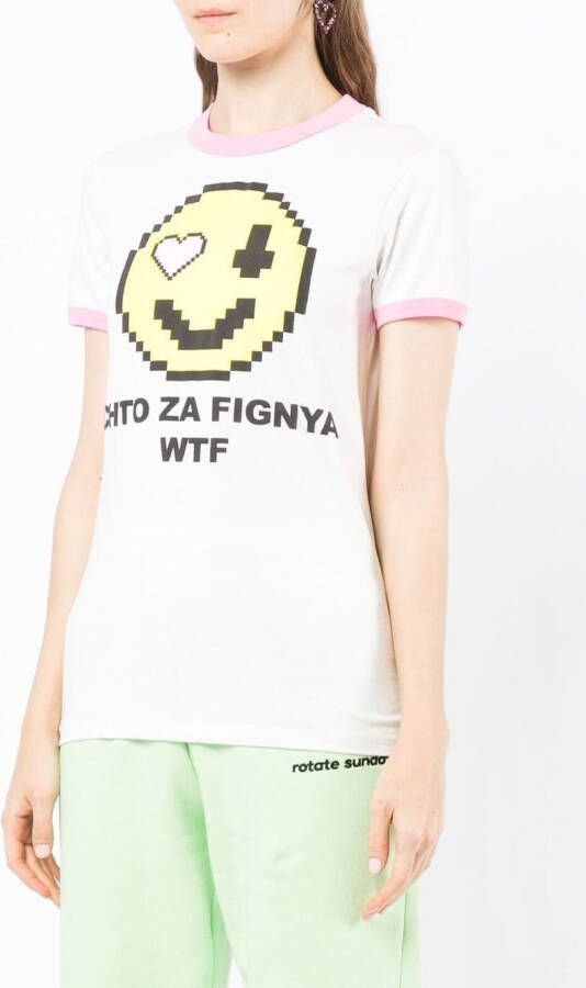 Natasha Zinko T-shirt met grafische print Wit