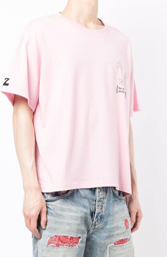 Natasha Zinko T-shirt met konijnprint Roze